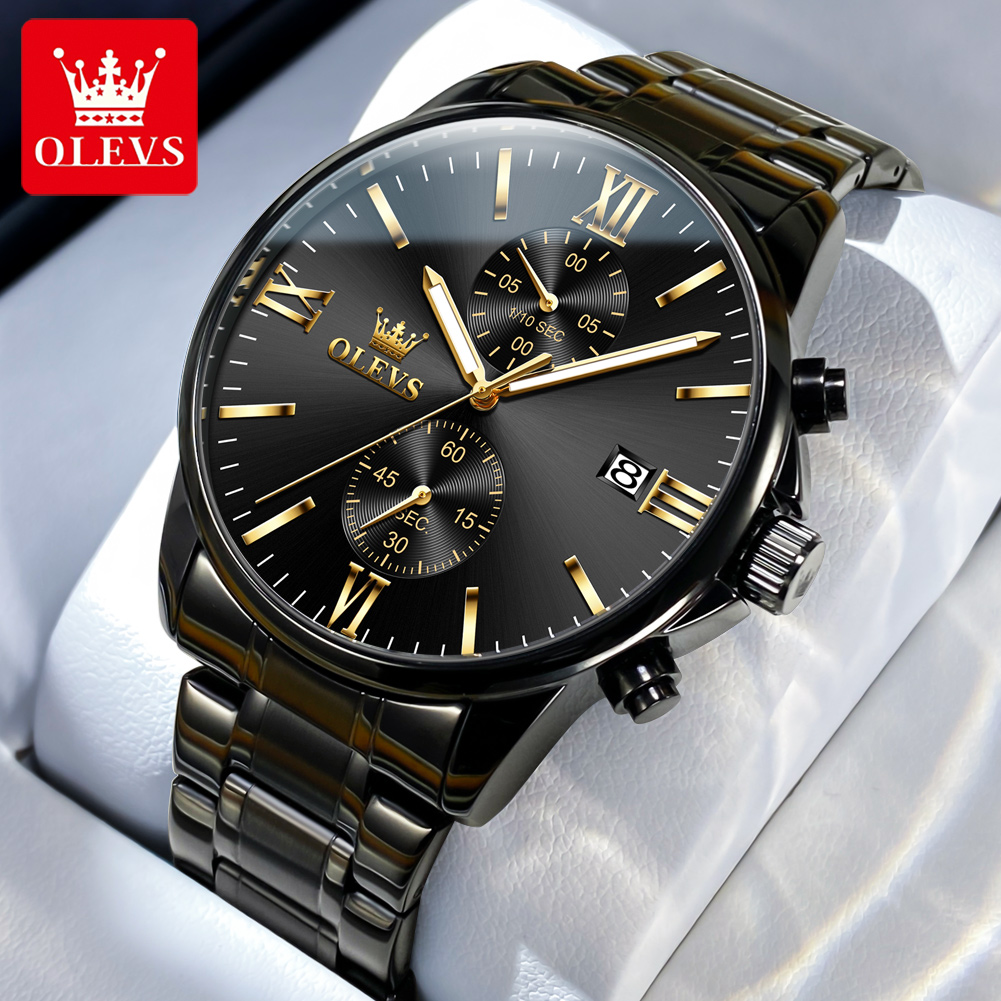 Luxury Watch Magazine - OLEVS 2886 klasyczny czarny zegarek kwarcowy