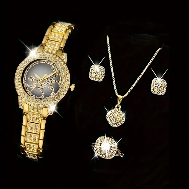 Luxury Watch Gift For Her - 5 szt./zestaw Zegarek damski z motywem