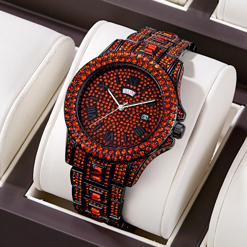 Luxury Watch Iceberg - Luksusowy męski zegarek hip-hopowy ze stali