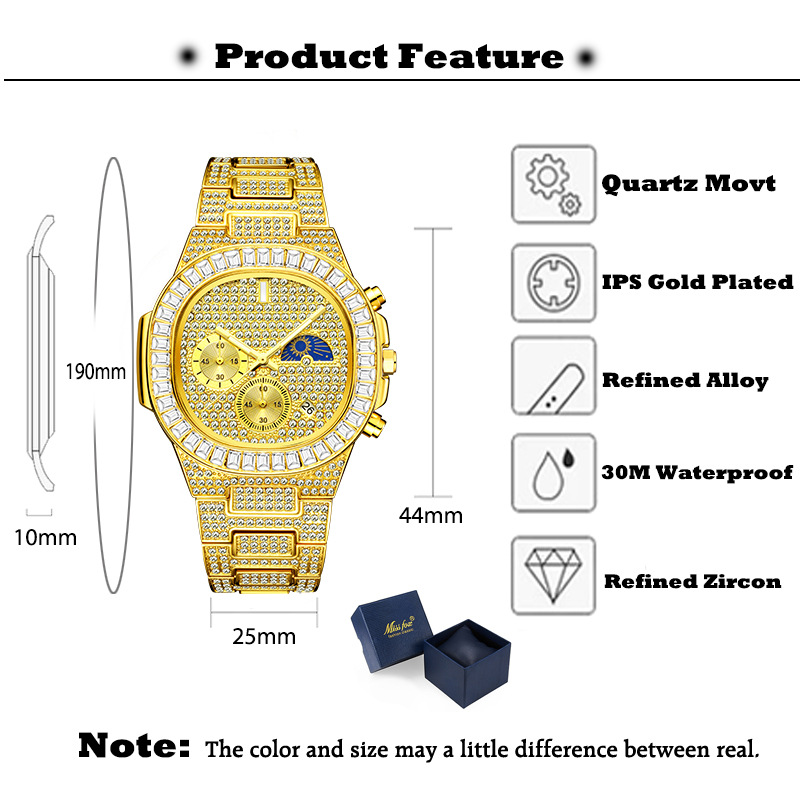 Luksusowe złote zegarki męskie – Luxury Watch Iceberg recenzja i cena